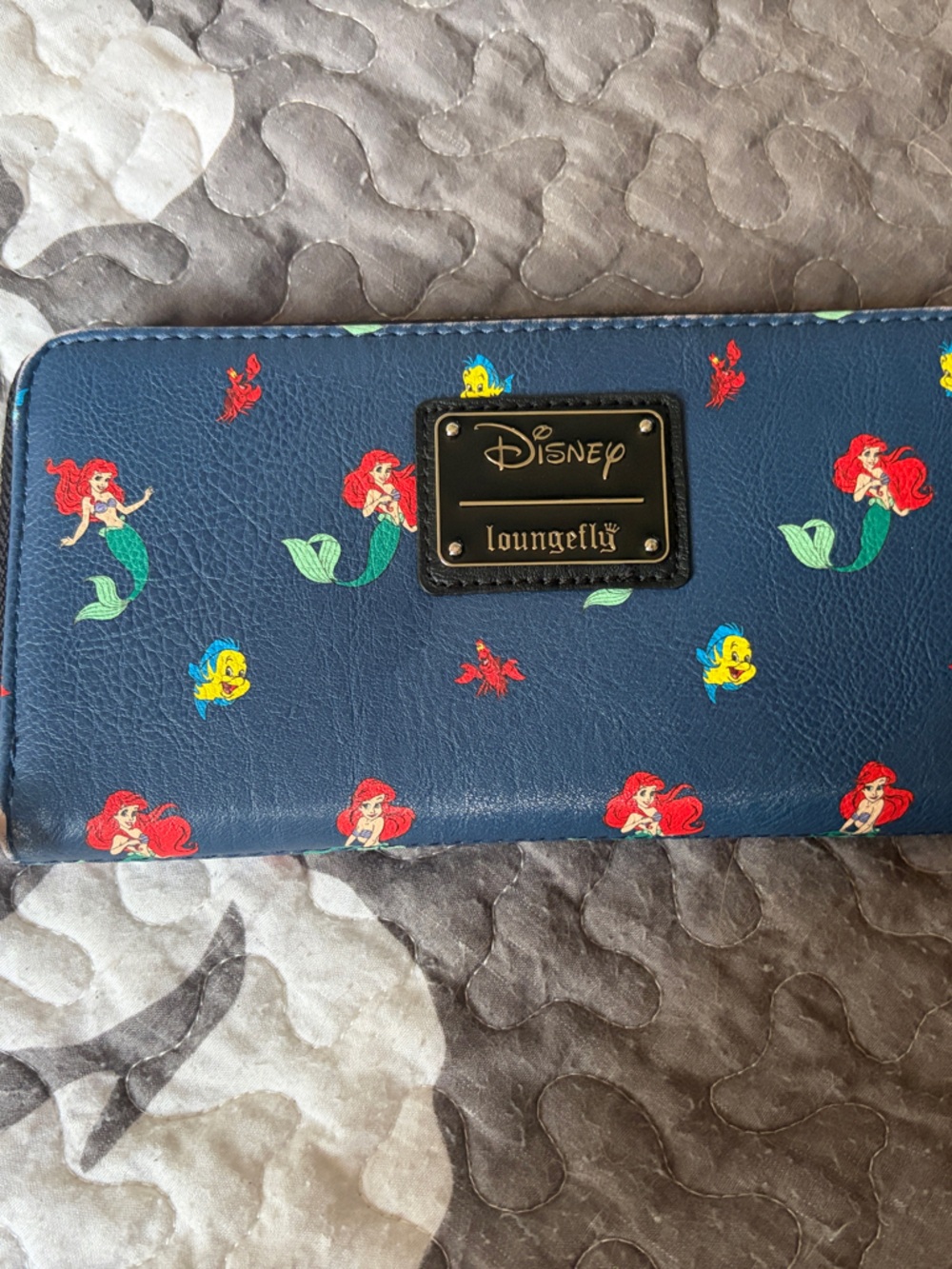 Loungefly Navy Disney Ariel & Flounder Zip Around Wallet
